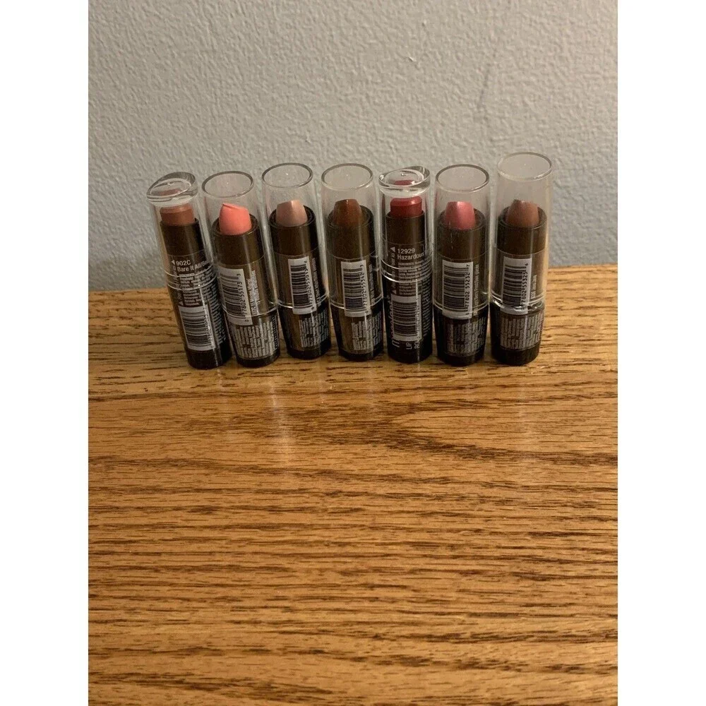 (7) Wet n Wild Silk Finish Lipstick Mink Java Pink Frost Bare Affair Aflame Berr